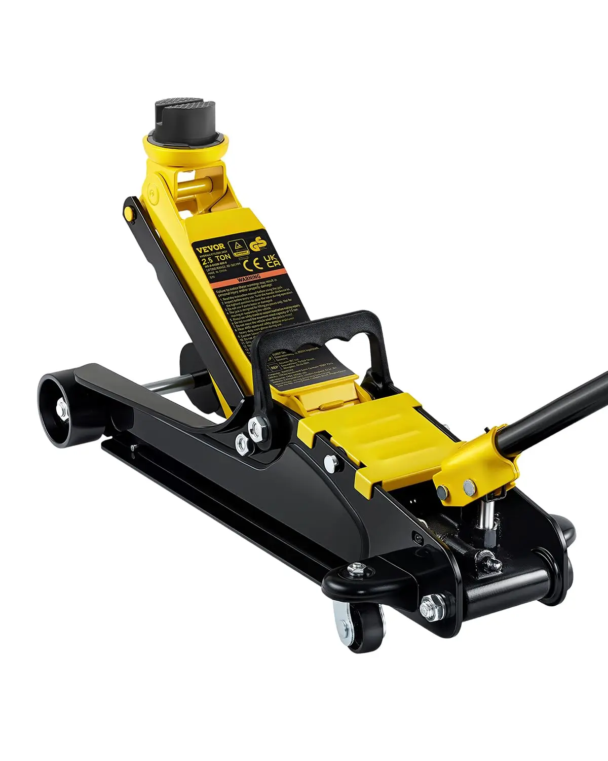 

2.5 Ton Low Profile Heavy-Duty Steel Racing Floor Jack with Single Piston Lift, 3.35"-14.96" Range