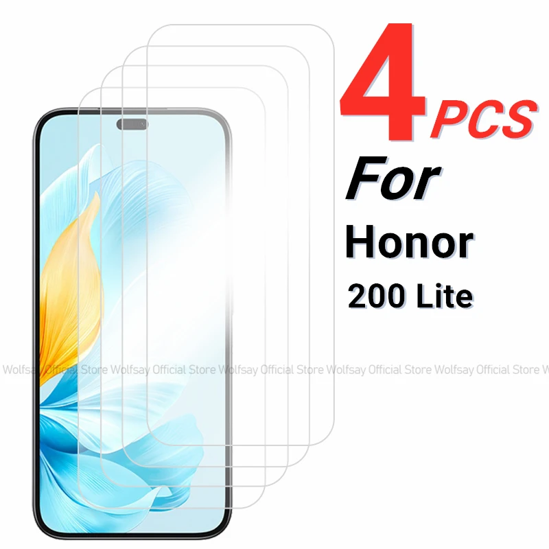 2/4PCS Screen Protector Für Honor 200 Lite Gehärtetem Glas Honor 200 Lite 5G Volle Kleber Bildschirm glas Schutz Für Honor 200 Lite