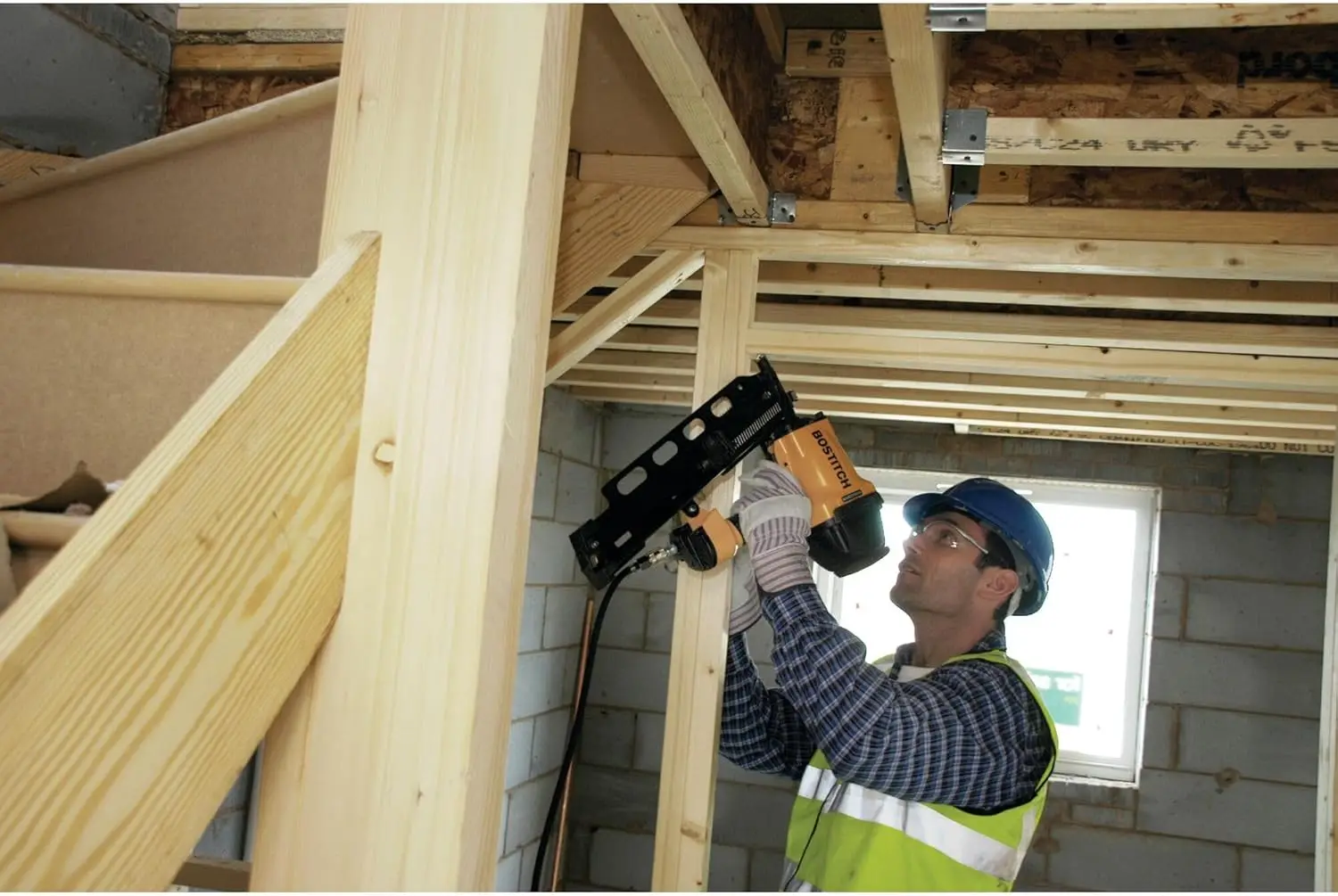 Pregador de enquadramento, cabeça redonda, 1-1/2 polegadas a 3-1/2 polegadas, pneumático (F21PL)