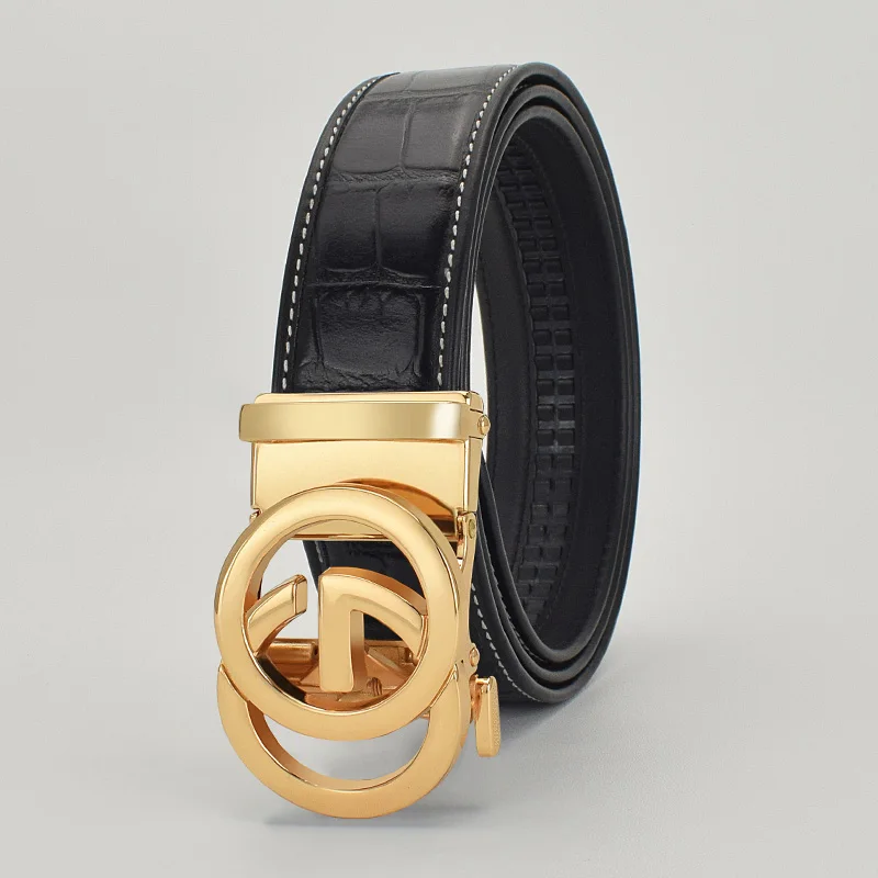 

High Quality G Letter Automatic Buckle Belt Men Luxury Brand Black Belt Casual Designer Leather Belt Fashion