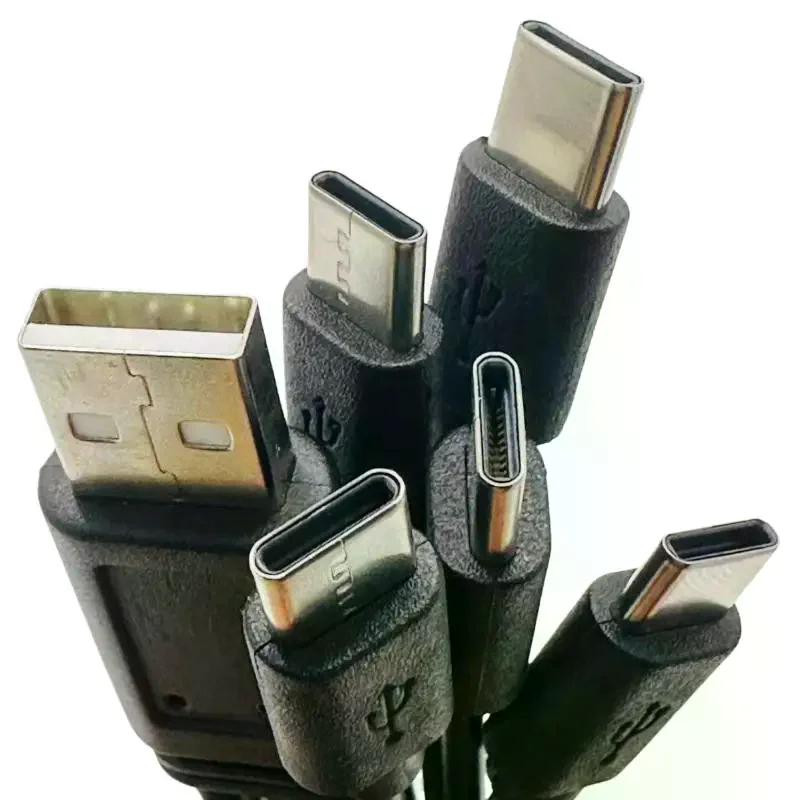 20cm USB To Type-c Splitter Adapter Cable 2/3/4/5 Port USB C Splitter Cable USB To Type C Multiple Charging Cable 1/2Pcs