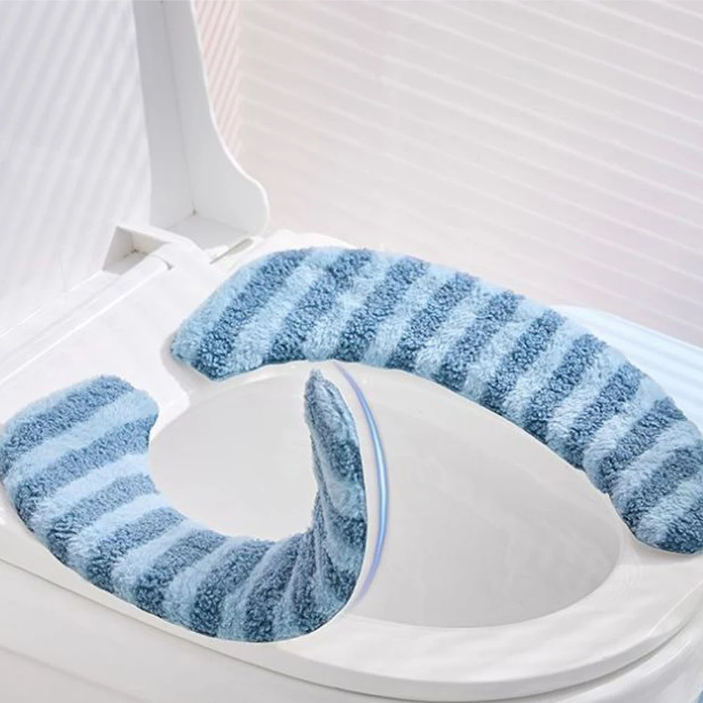 Thickened Washable Toilet Seat Cushion - Soft Winter Warmer Cover, Universal & Reusable Bathroom Accessory