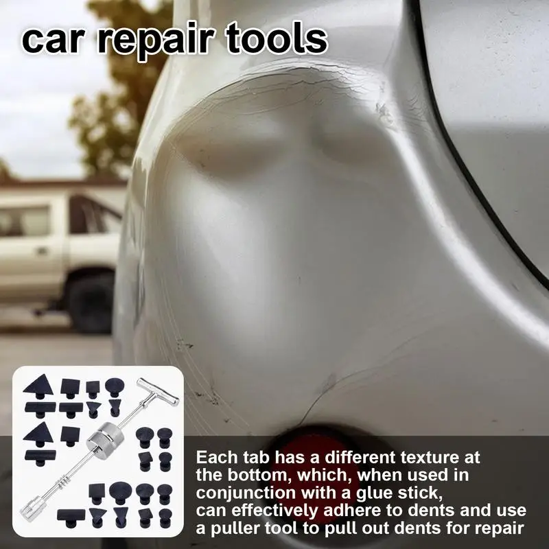 

Dent Repair Puller 25pcs Car Dent Repair Kit Professional Body Repair Dent Removal Tools Multifunctional Car Dent Repair Tool