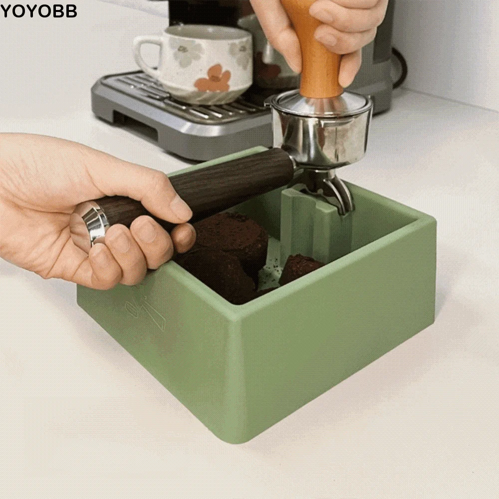 

Non-Slip Coffee Knock Box Shock-Absorbent Solid Color Espresso Dump Bin 1.5L Capacity Reusable Coffee Grounds Container