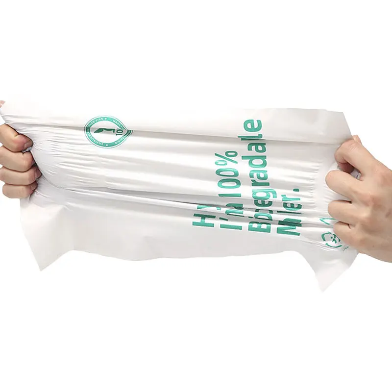 50Pcs White Fully Biodegradable Express Delivery Bags Compostable PLA Environmentally Friendly Logistics Mailing Courier Pouch