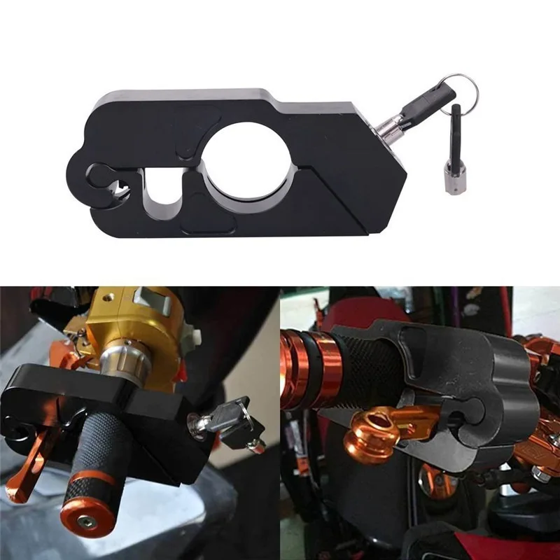 Motorcycle Grip Lock Security Safety Handlebar Handset Locking Fit Scooter ATV Dirt Street Bikes Anti Theft