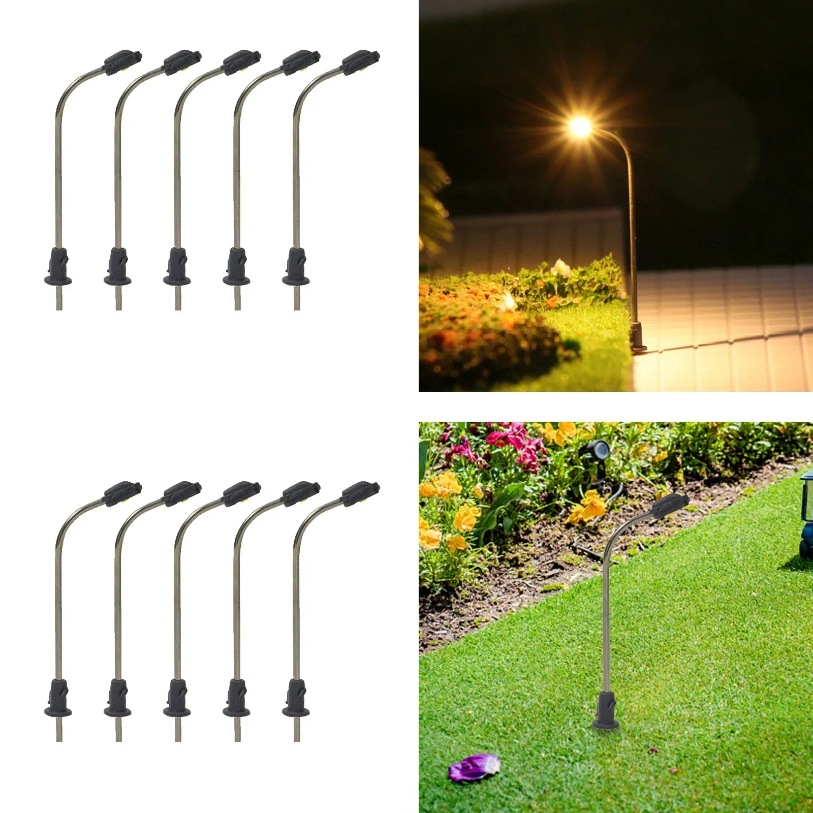 10 قطعة قطار نموذج Z مقياس ضوء الشارع LED منصة مصباح بونساي مشهد السكك الحديدية الديكور بناء المشهد اكسسوارات اللعب