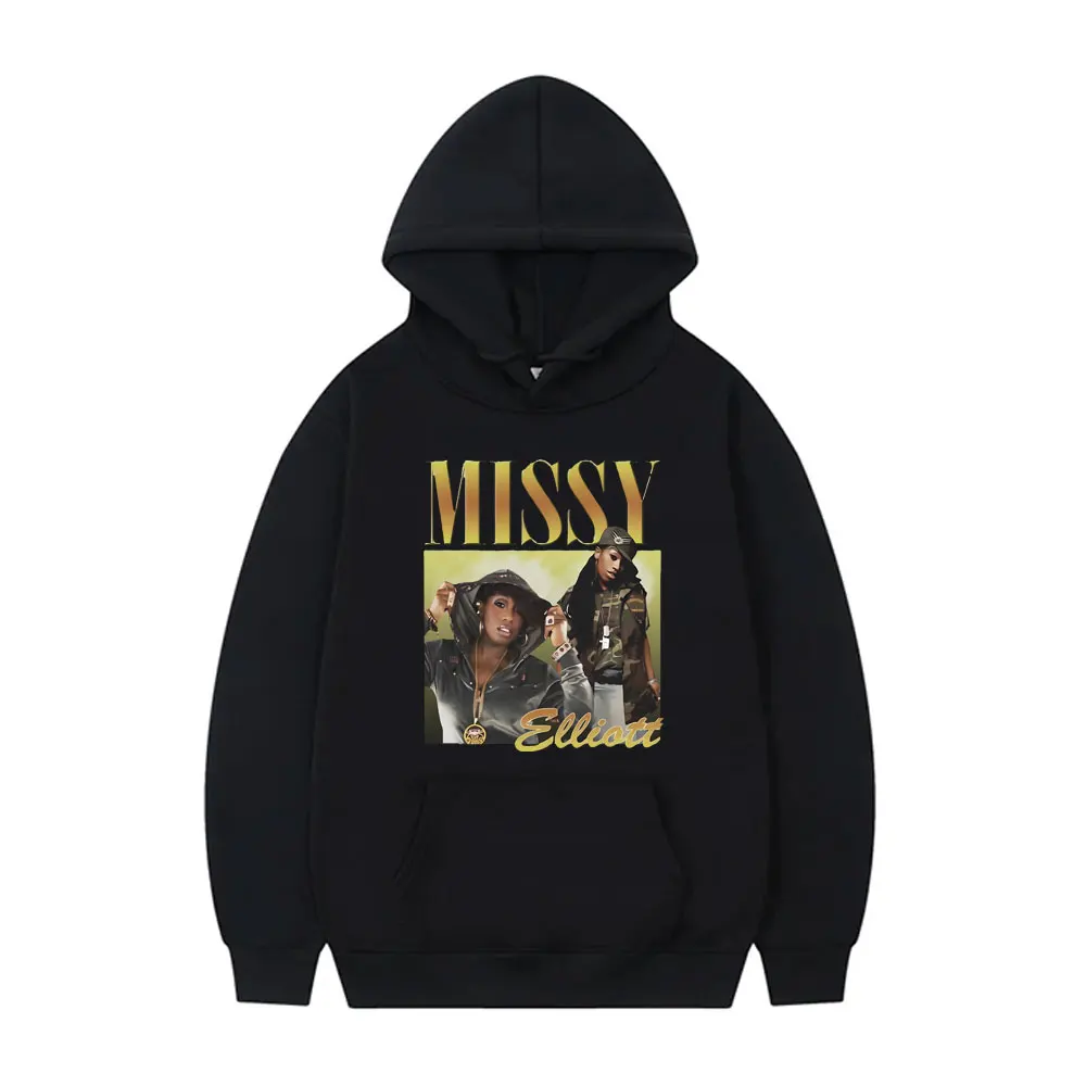 

Rapper Missy Elliott Print Hoodie Male Vintage Sweatshirt Men's Casual Fashion Hoodies Men Women Hip Hop Oversized Streetwear