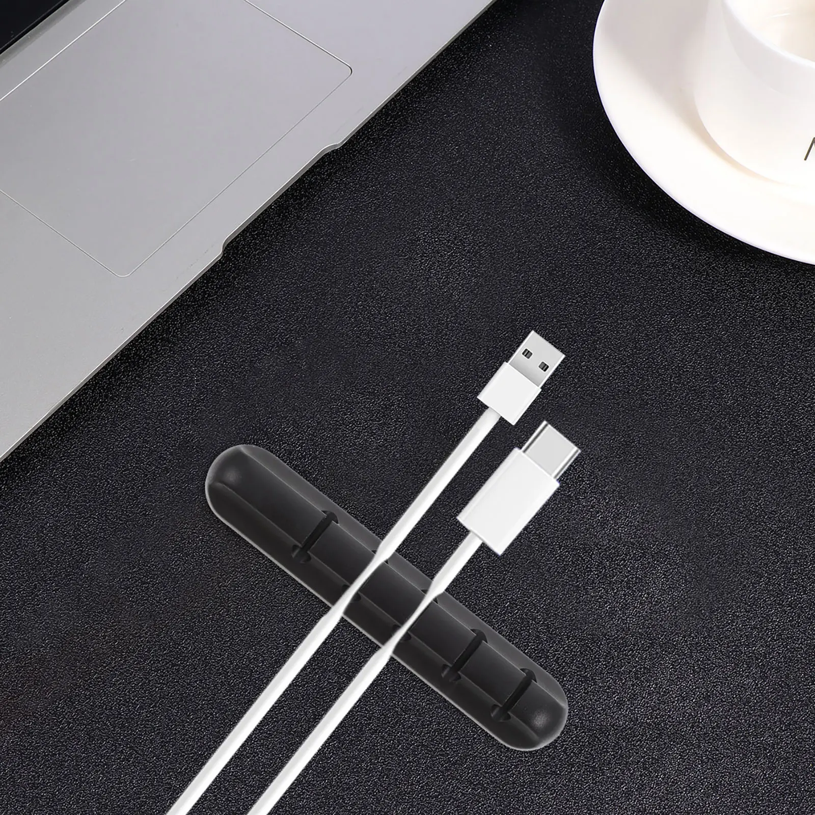 

2pcs Data Organizer Silicone Car Usb Cable Holder For Thick Thin Home Office Desktop Use Anti-Tangle Cable Management