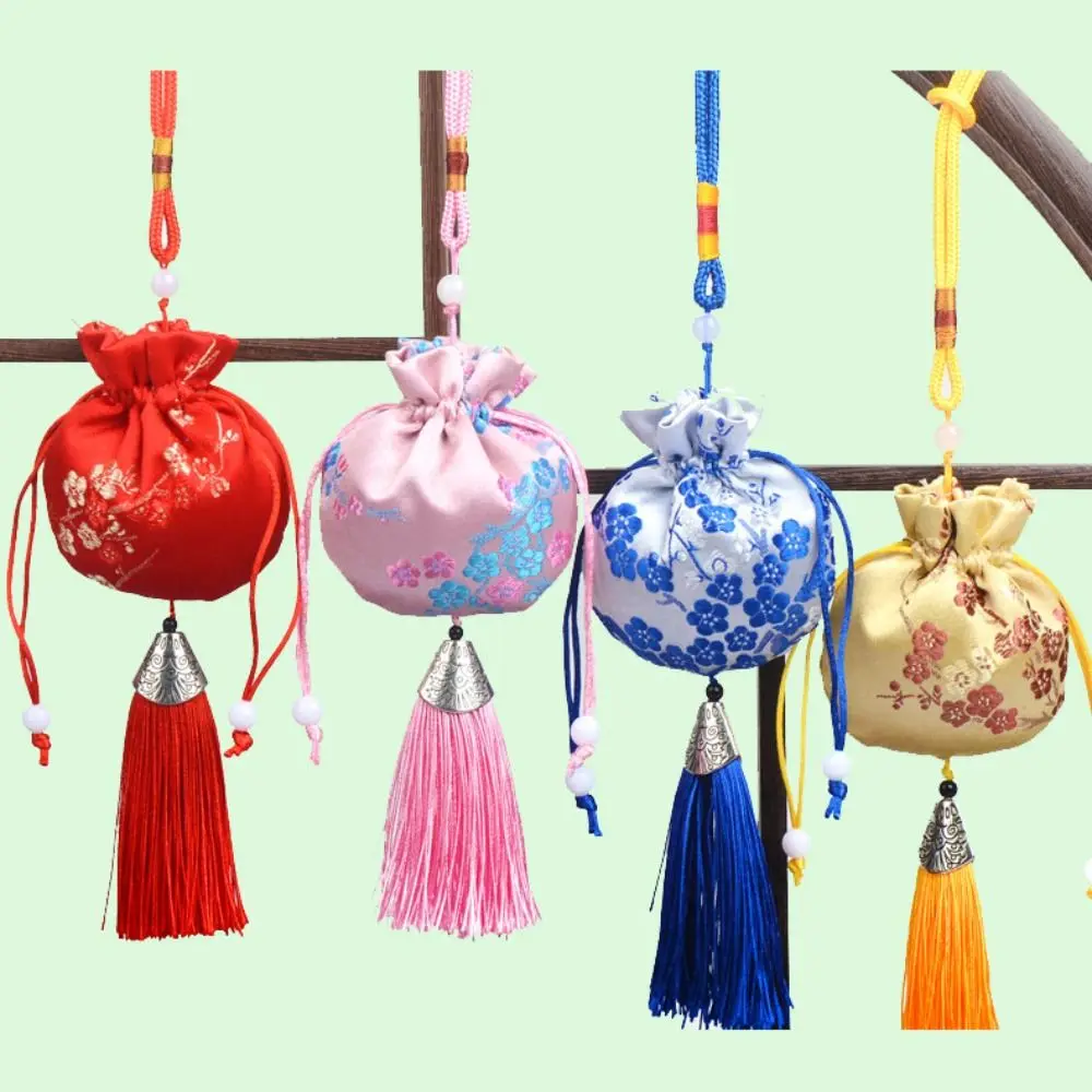 Retro Flower Women Sachet Hanging Tassel Chinese Style Sachet Embroidery Small Pouch Jewelry Storage Bag Children