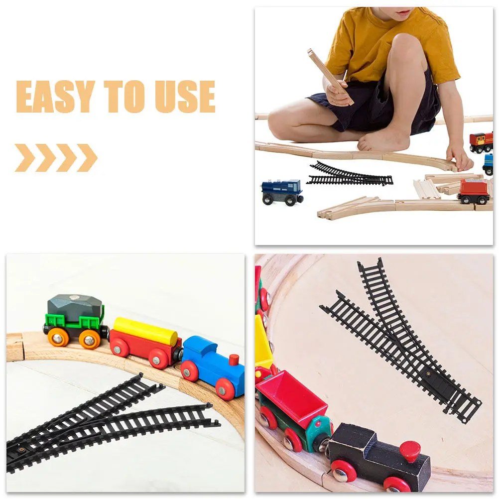 2Pairs Small Train Track Accessories Electric Plastic Railroad Building Set Kids High Speed Railway Bridge Expansion