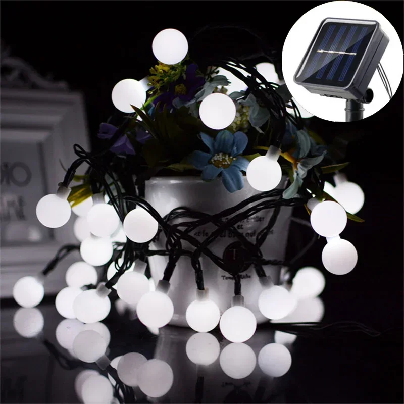 Fairy Lights LED Round Ball Light Solar Globe Lights for Garden Wedding Party Christmas Decoration Solar Outdoor String Lights