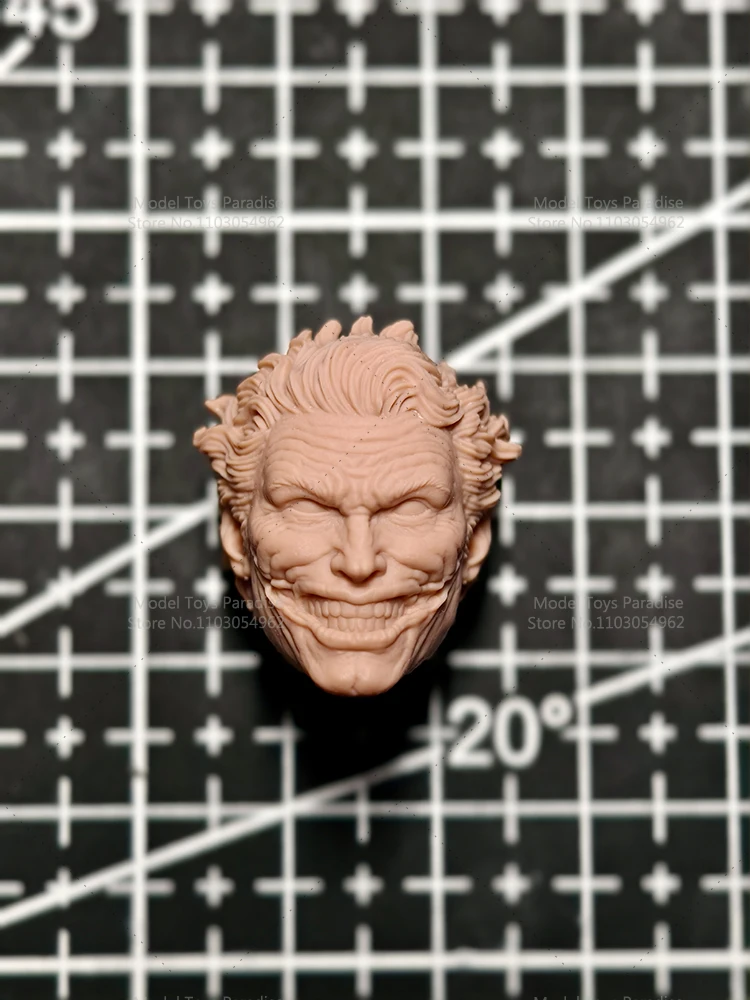 غير مصبوغ لتقوم بها بنفسك 1/12 مقياس لعنة مهرج الأبيض نموذج رئيس سوبر الشرير الرجال الجندي رئيس نحت صالح 6 بوصة عمل الشكل الجسم #3