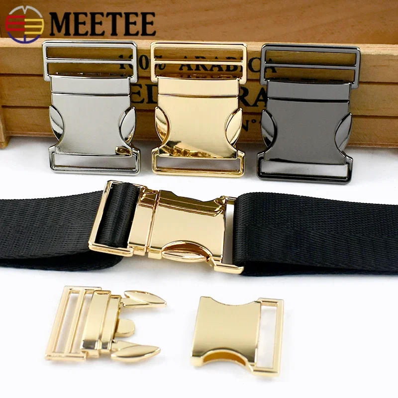 

2/4Pcs Meetee 20-38mm Metal Buckles Belt Buckle Bag Strap Clip Release Hook Garment Webbing Belts Adjust Clasp DIY Accessories