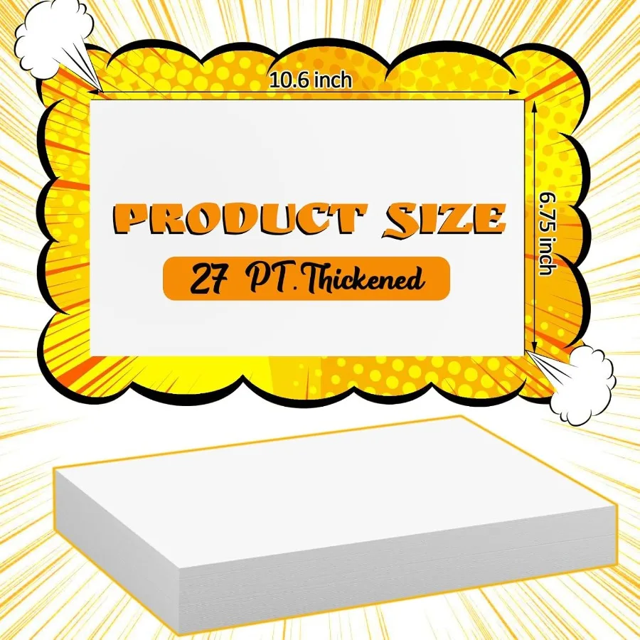 لوحات الكتب الهزلية 100ct 27PT لوحة دعم سميكة للغاية خالية من الأحماض الحجم الحالي لوحات الكتب الهزلية قطع دقيقة متينة ومطلية