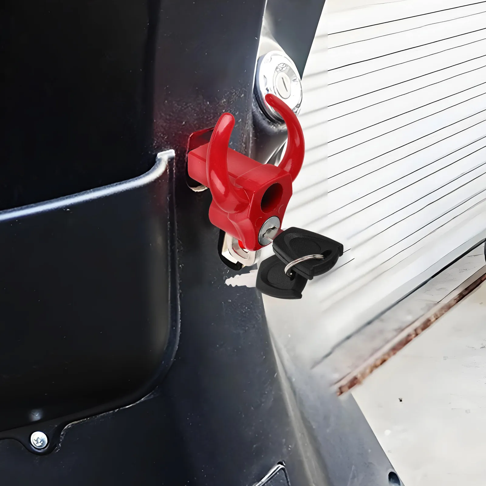 Universal Two Hook Holder Bike Handlebar Hook Motorcycle Lock Luggage Bag Hanger Claw Screw Red Electric Scooter view 4