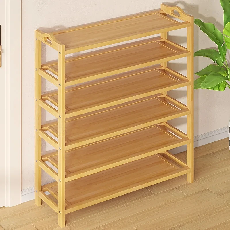 Bamboo Shoe Rack For Storing Simple Entrance Shoe Cabinet Indoor Stand for Shoes Living Room Natural Wood Home Shelves