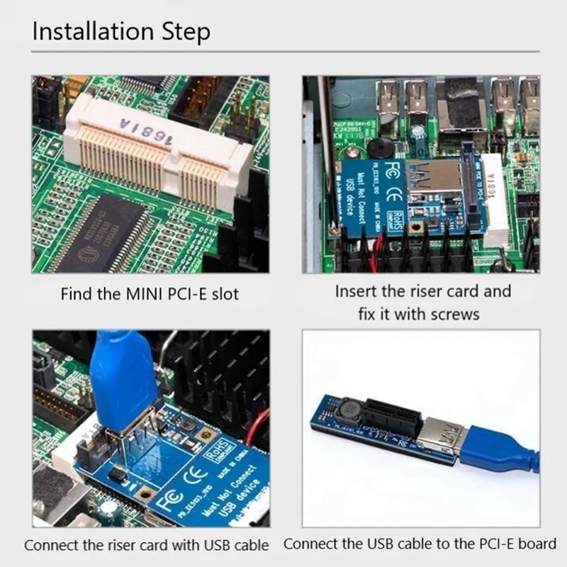 미니 PCIE-PCI-E 확장 카드, PCI-E 라이저 카드, SATA 전원 커넥터, USB3.0 케이블, PCIE 확장기