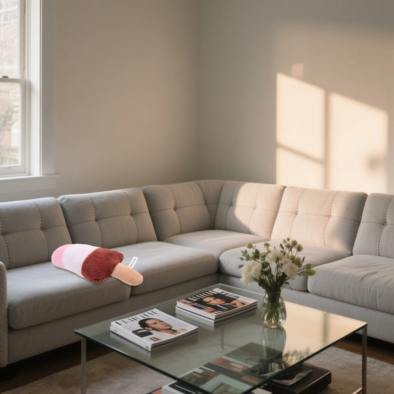 หมอนอิงรูปไอศกรีมสุดสร้างสรรค์ นุ่มสบาย ตกแต่งบ้าน ห้องเด็ก ของตกแต่งงานปาร์ตี้ ของเล่นเสมือนจริงสำหรับโชว์อาหาร