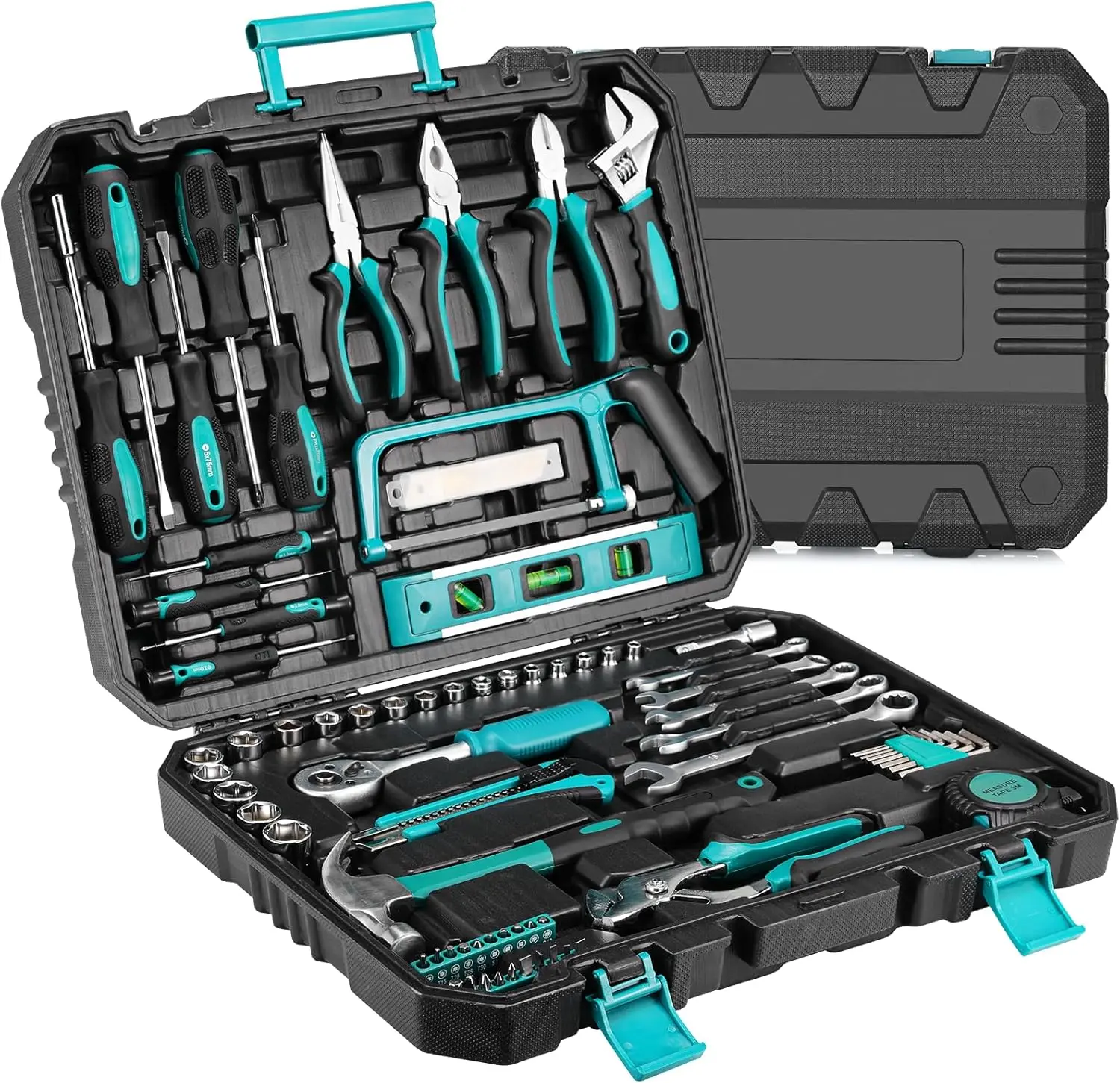 

79 Piece Home Auto Repair Tool Kit, Wrench Plastic Toolbox with General Household Hand Tool Set w/ Plastic Toolbox Storage Case