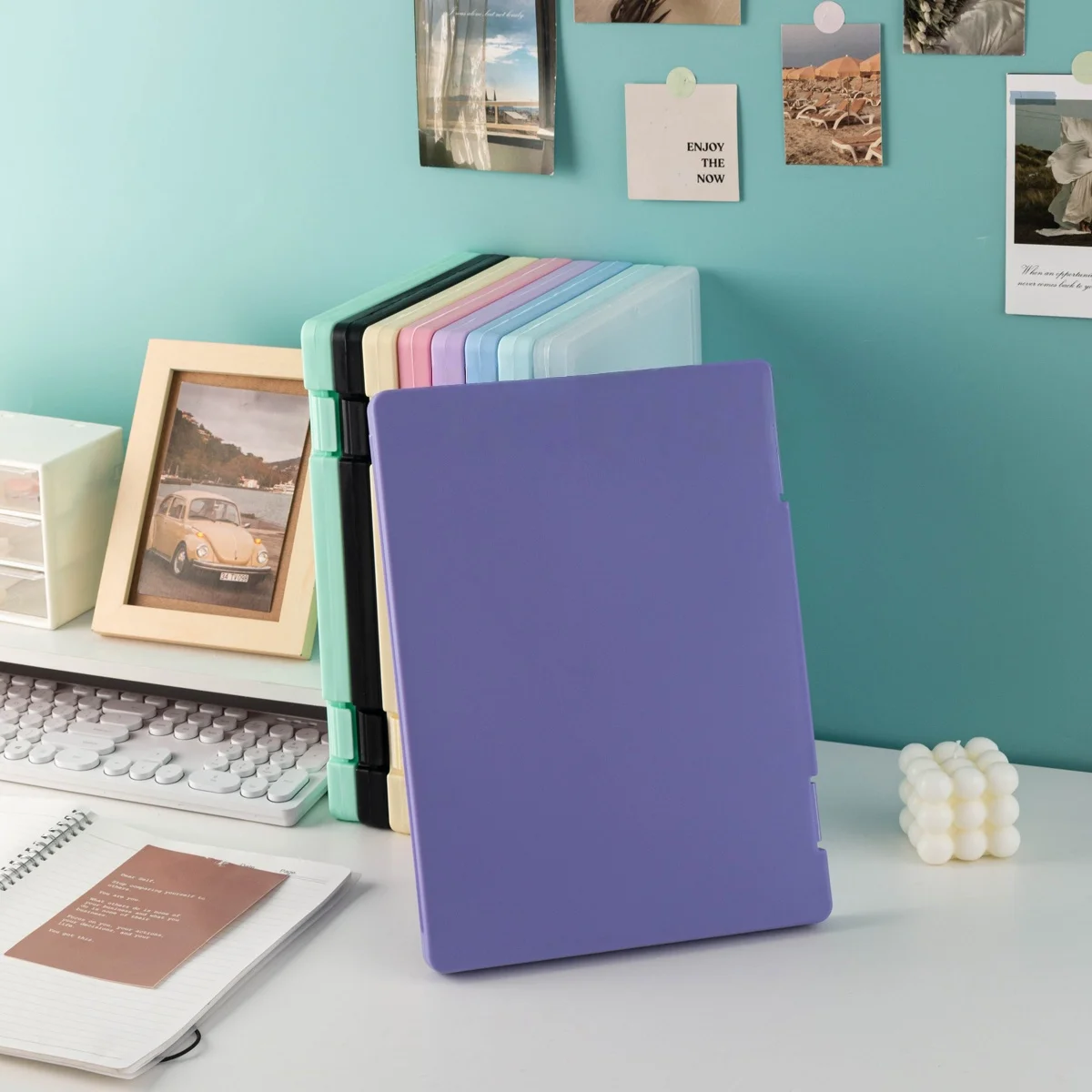 Caja de archivos A4, caja de archivos de almacenamiento de gran capacidad, caja de plástico, caja de archivos de plástico, caja de información de vale de contabilidad, oficina