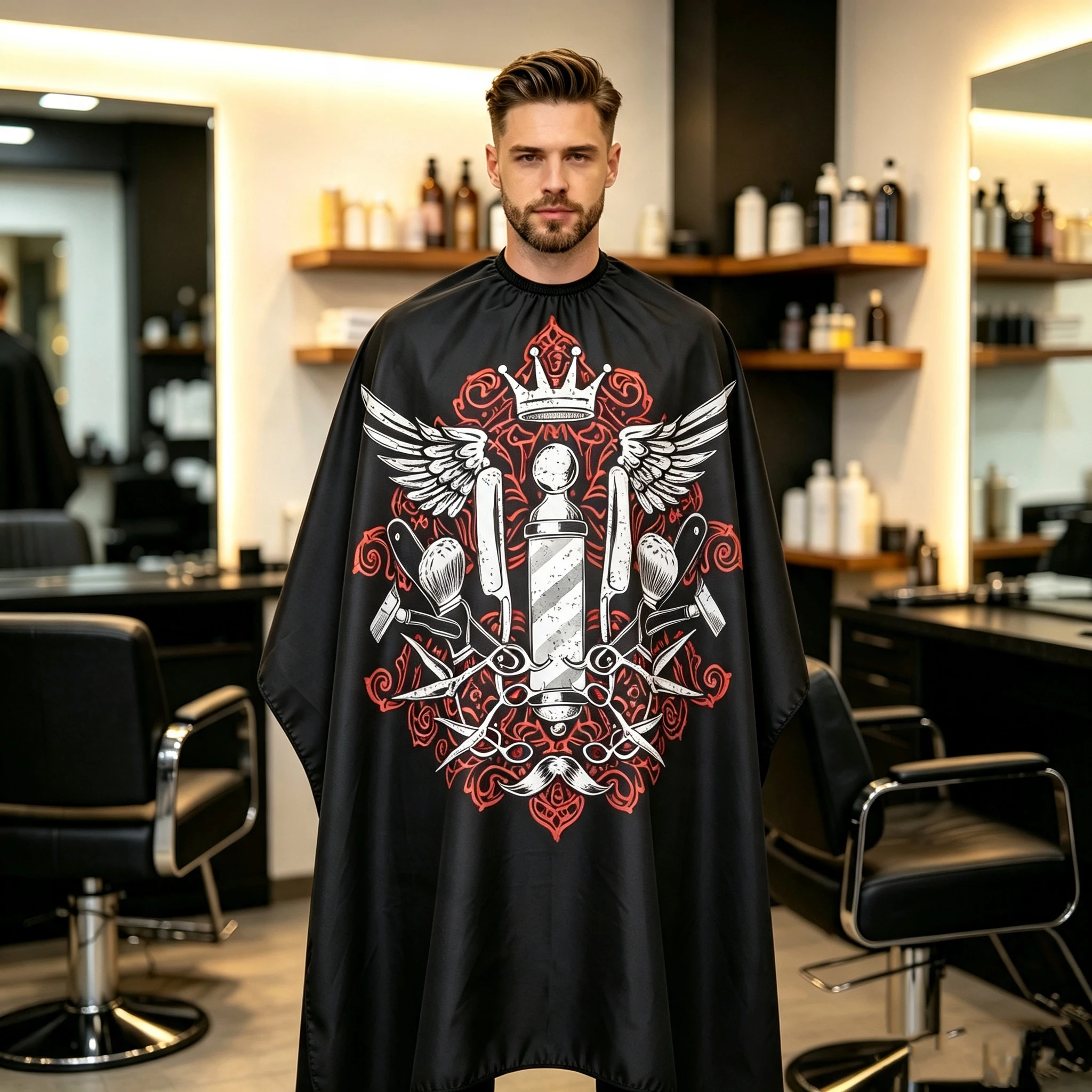 Foldable Barber Cape Waterproof Hair Cutting Apron Anti Static Hairdressing Wrap Large Coverage For Home DIY Haircut Dye PermFol