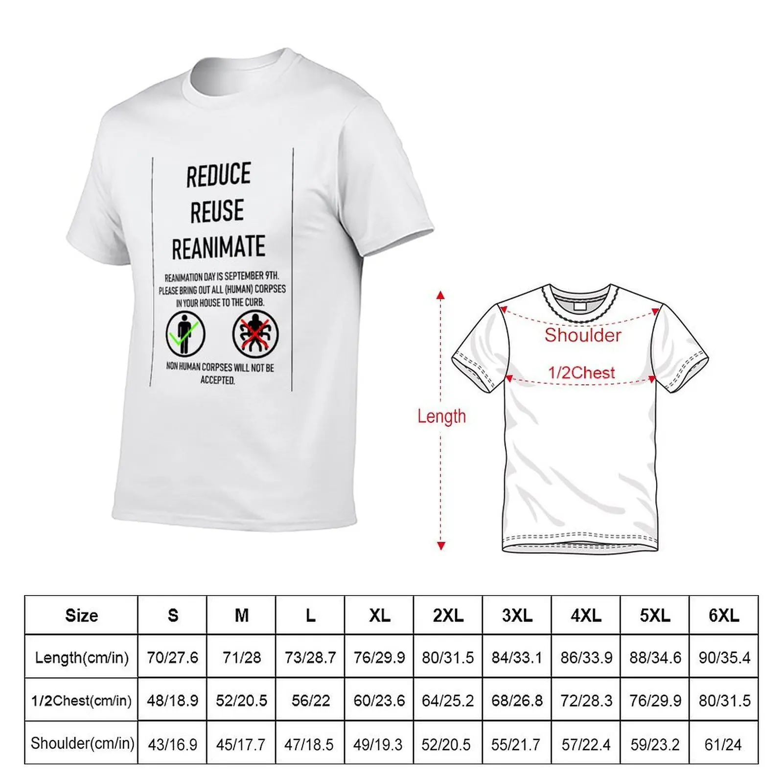Reduce, Reuse, Reanimate T-Shirt valentines clothes vintage plain t shirts men