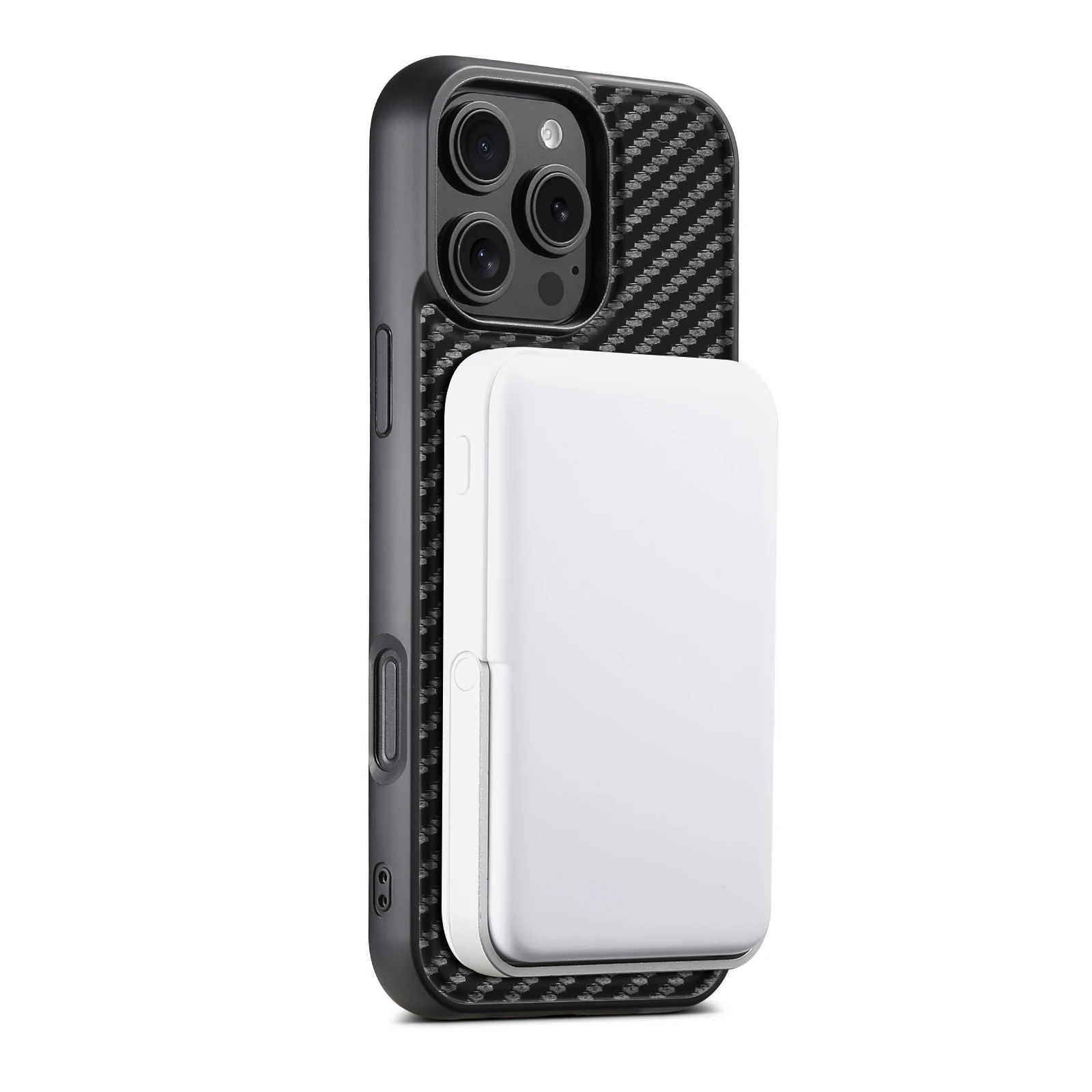 SUTENI Magnet Kabellose Ladehülle für Mobiltelefone 360 ° Drehbarer Ständer mit Kunstleder-Ringschnalle für iPhone 18 Pro Max 17 16 Plus – Detail 15