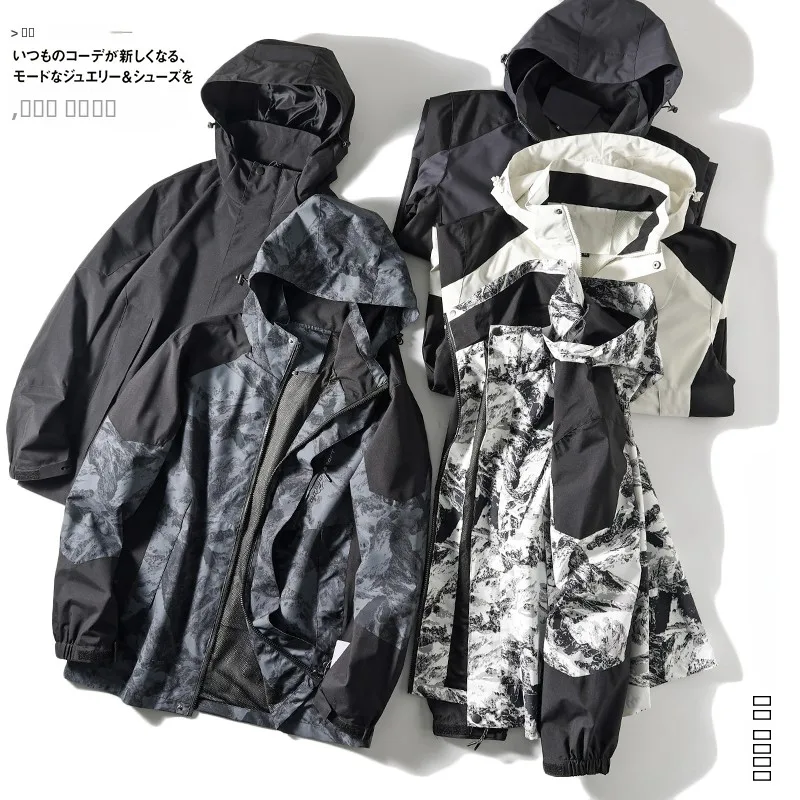 

Outdoor Men's Fce Jaet Breathable Waterproof Spring New Sle Hooded Windbreaker Faionable Urban Sle Long Sve Zipper