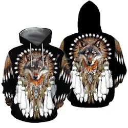 Ropa de calle con estampado 3D para hombre y mujer, prenda con estampado 3D de Lobo, cultura artística, Harajuku Premium, Unisex