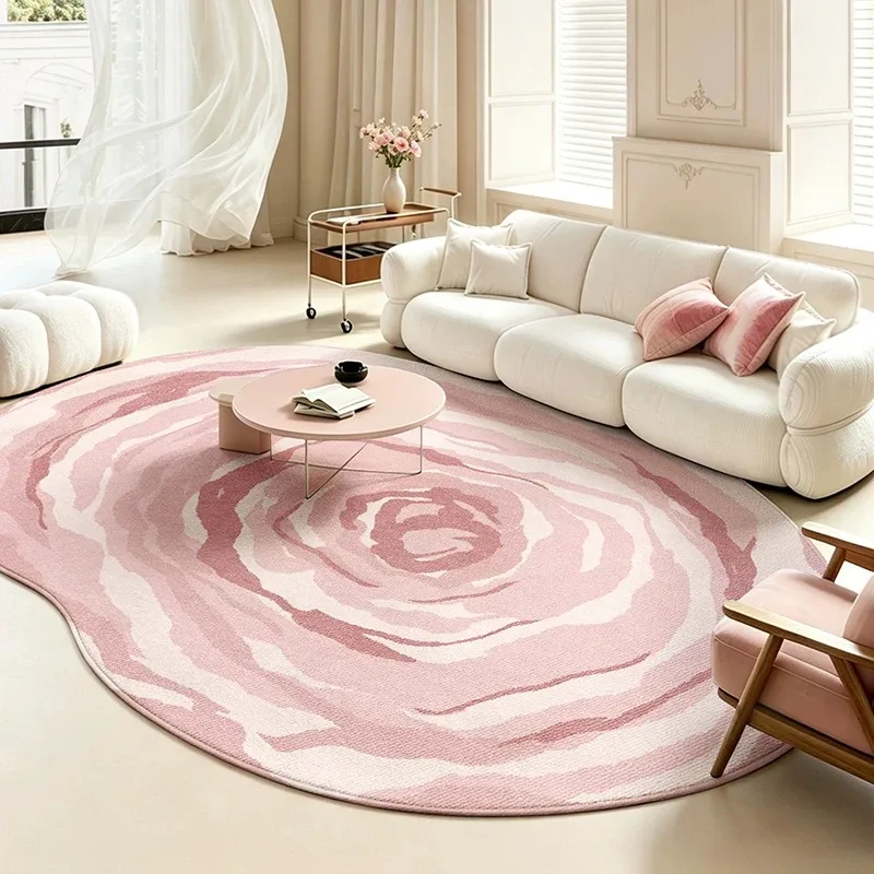 Living Room Carpet Soft Fluffy Comfortable Floor Mat Pink Striped Rug Large Area Bedroom Rugs Modern Home Decoration Foot Mats