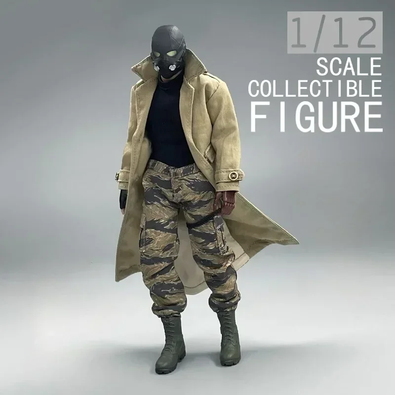 1/12 스케일 남성 Soldeir 롱 자켓 코트 오버코트 의류 모델 6 인치 액션 피규어 DAM DID ANT SS 인형 바디 액세서리