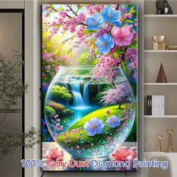 DIY夢幻風景花卉仙境鑽石畫組仙塵方形樹脂AB手工馬賽克鑽石鑽刺繡 8 最佳銷售 花卉鑽石畫 - №4