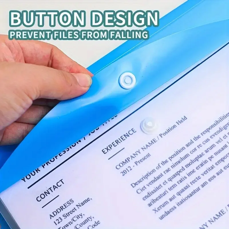 

11-Hole Binder Ring Folder Label Pocket File Folder High Capacity File Folder Portable Loose Leaf File Bag For Academic