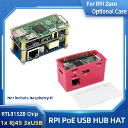 라즈베리 파이 PoE 이더넷 USB 허브 HAT, 3 x USB 2.0 포트, RJ45 802.3af RTL8152B, 라즈베리 파이 제로 W WH 1.3 호환