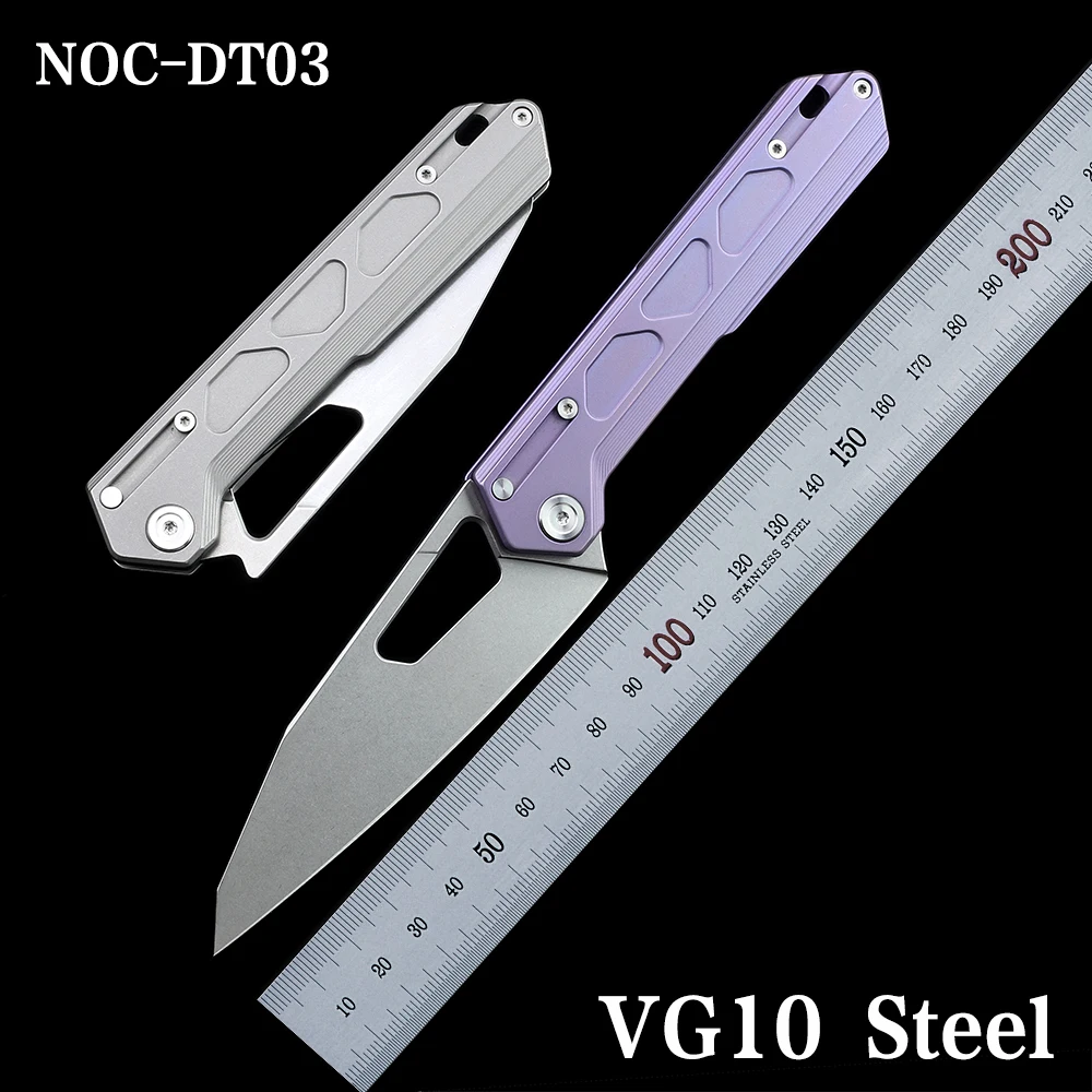 NOC Knifes Survival DT-03 Folding Knife VG10 Steel Titanium Handle Outdoor Camping Fishing Rescue Portable EDC Tool