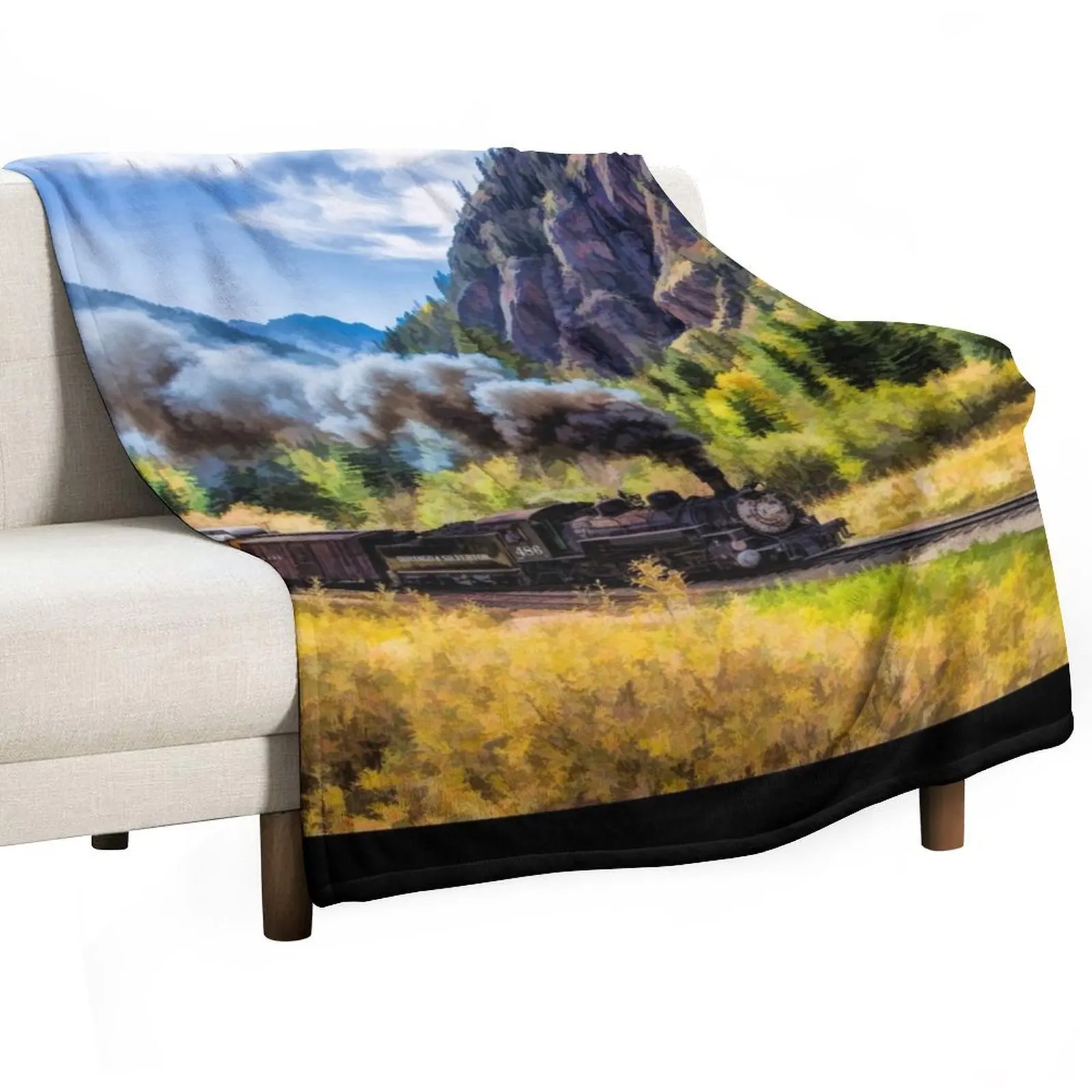 

Scenic Durango and Silverton Steam Train Throw Blanket Kid'S Soft Big Quilt Decorative Beds Blankets
