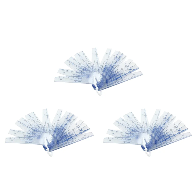 

ABDJ-3X Plastic Feeler Gauge 0.05-2Mm Thickness Measuring Tools 20 In 1 Feeler Gauge For Measuring Gaps