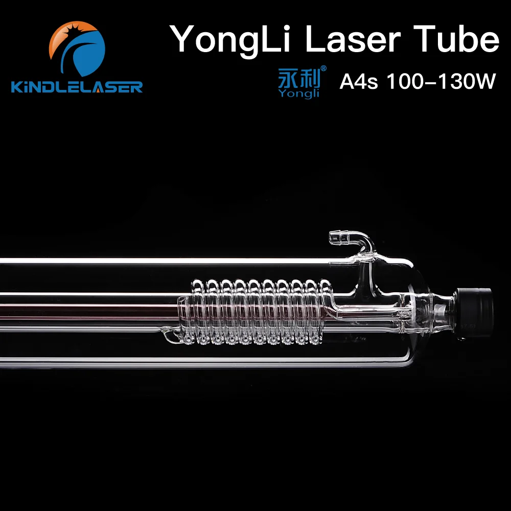 KINDLELASER Yongli A4s 100-130W CO2 Laser Tube Dia.80mm for CO2 Laser Engraving Cutting Machine Wooden Case Box Packing