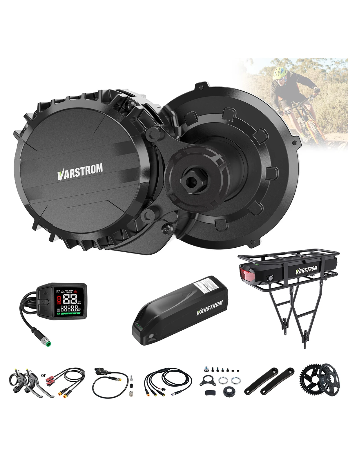 AliExpress NONE Varstrom 750W Mid Motor Kit Torque Sensor Drive VSM01 48V 36V eBike Engine Electric Bicycle Conversion Kit with 13 24Ah Battery