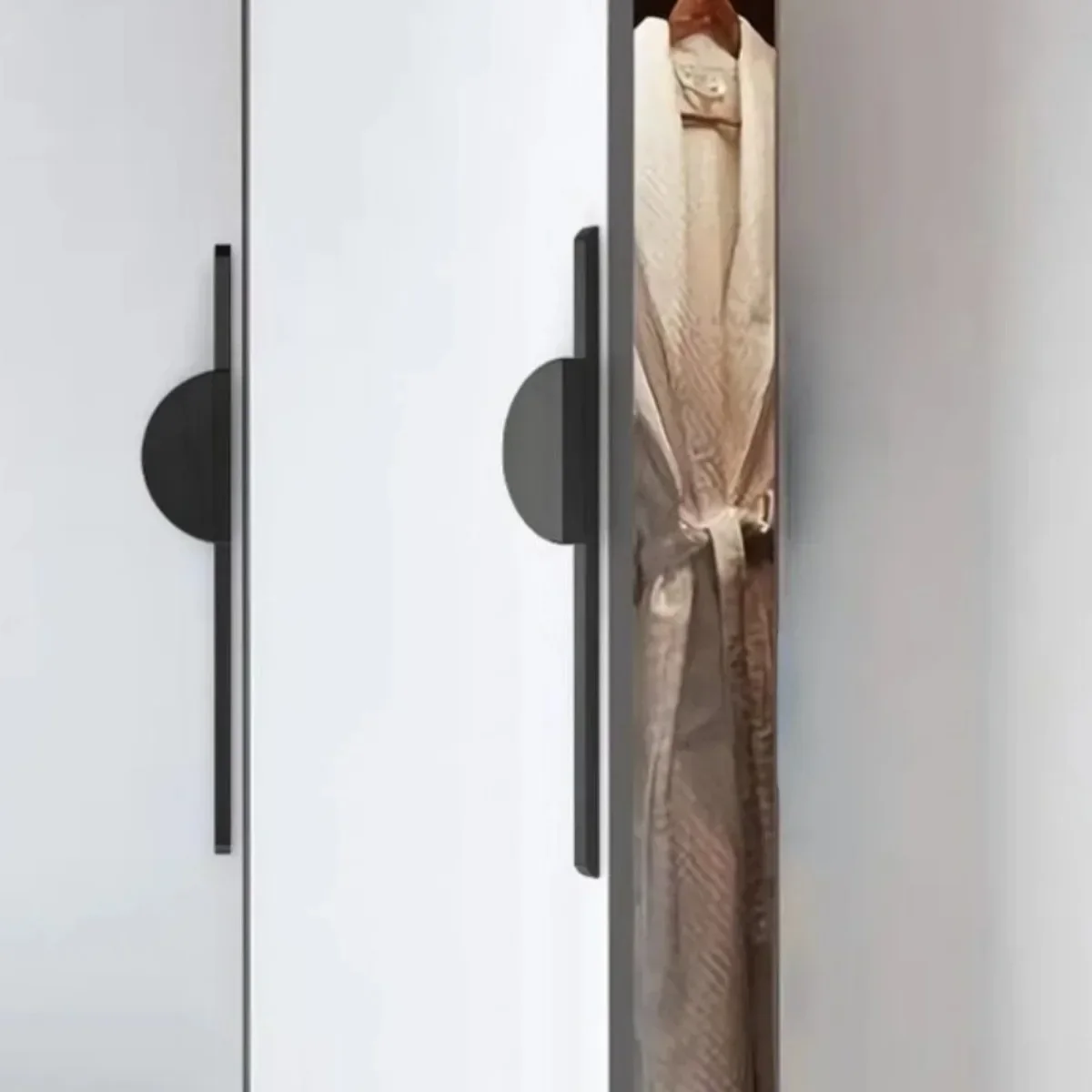 Minimalist Style semicircle furniture handles Black Wardrobe Kitchen Cabinet Handles Personality Creative Cabinet Pulls