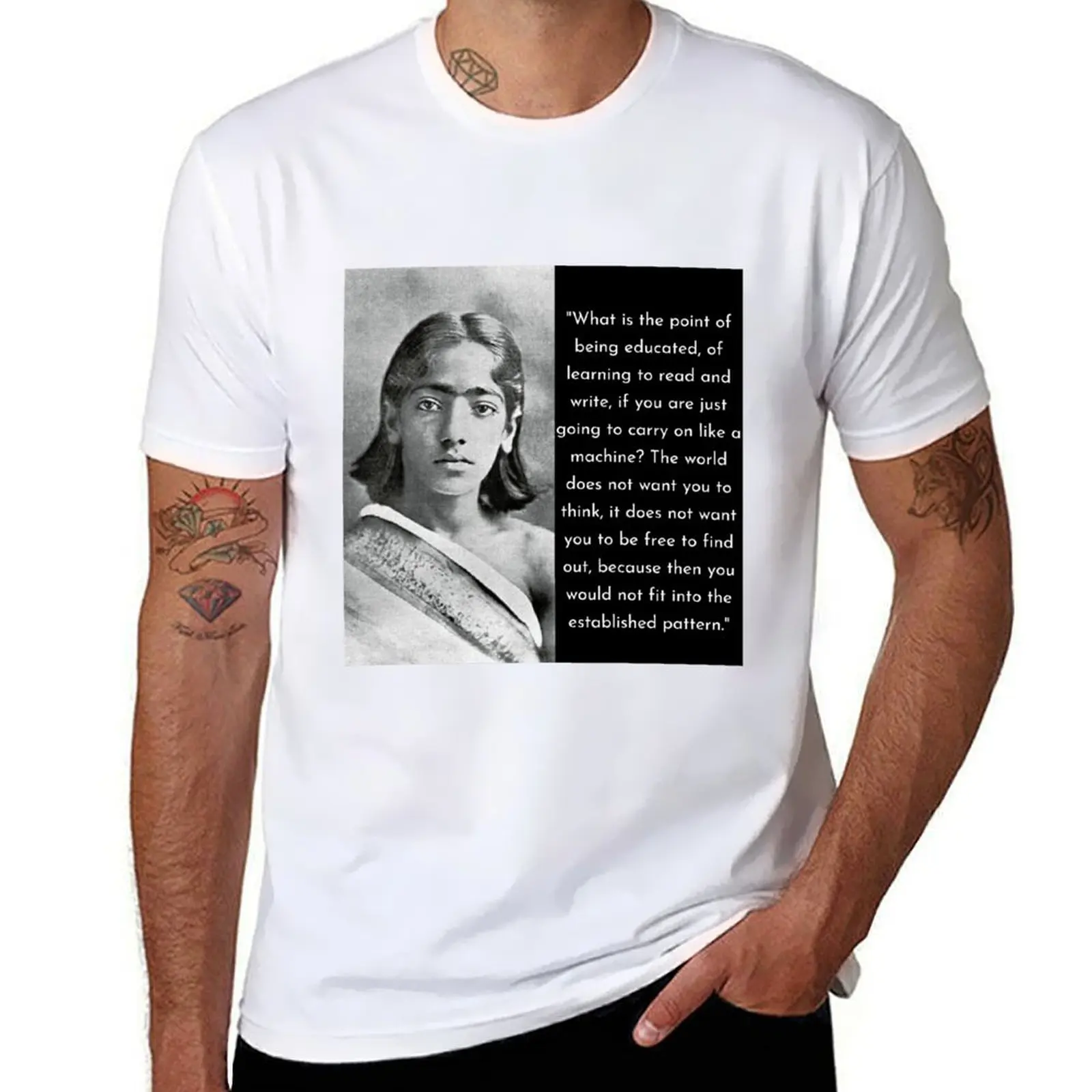 

Jiddu Krishnamurti Quote T-Shirt t shirts for man graphic funny t shirts for man cotton T-Shirt