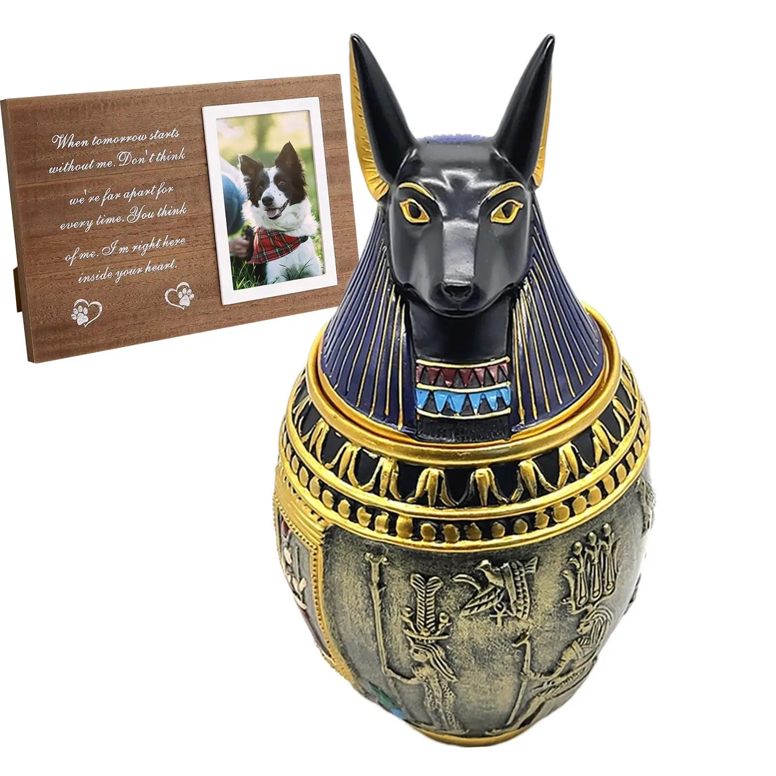 

Pet Urns Hand-Carved Pet Urns For Ashes Resin Base Engraved Keepsakes Coffin For Comemorative Memory Remembrance Funeral Burial