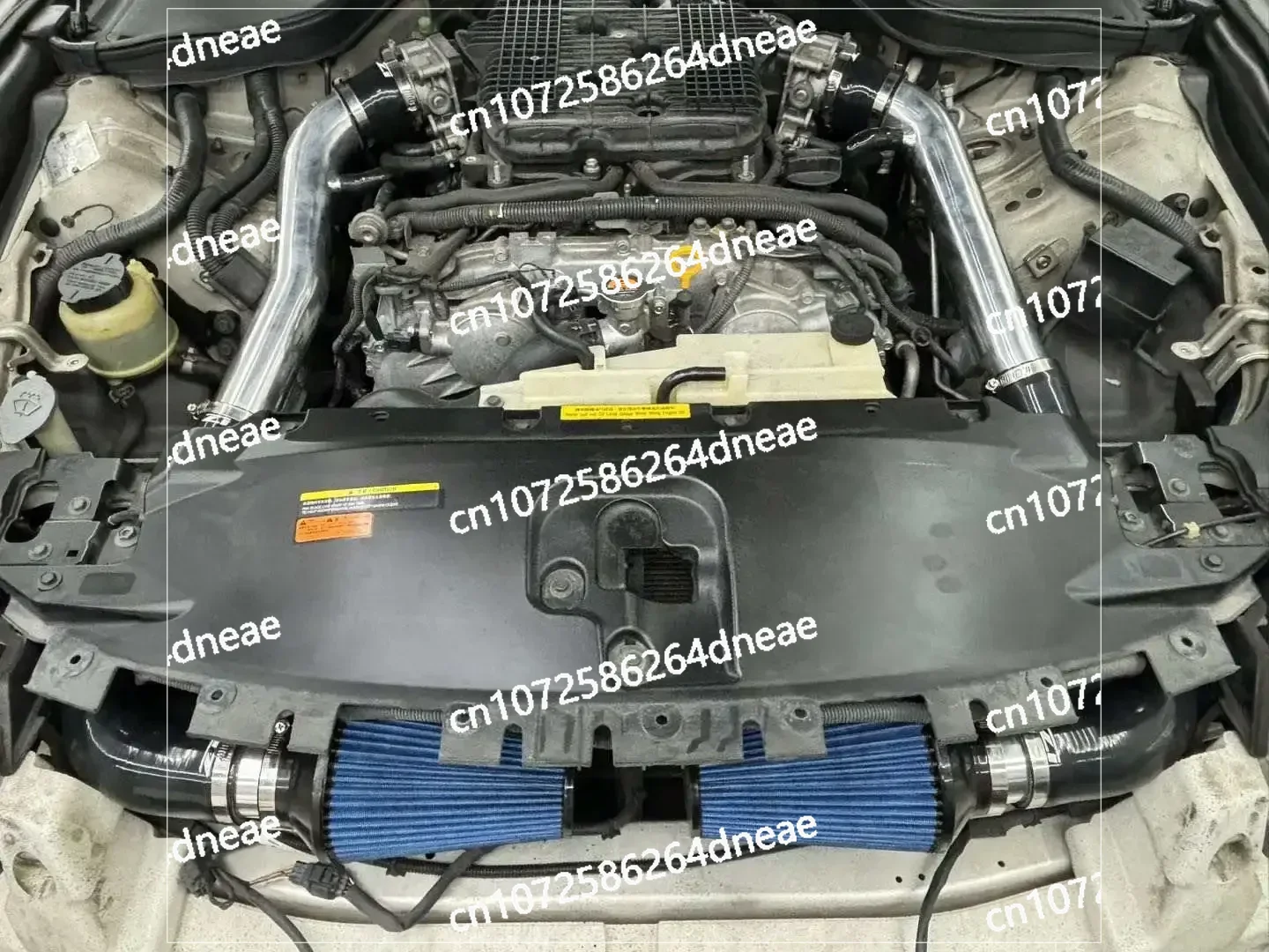 طقم مدخل هواء بارد فضي اللون مقاس 3 بوصات لـ Ni*ssan 370Z / G37 VQ37VHR Q60 مع مجموعة خرطوم السيليكون PCV
