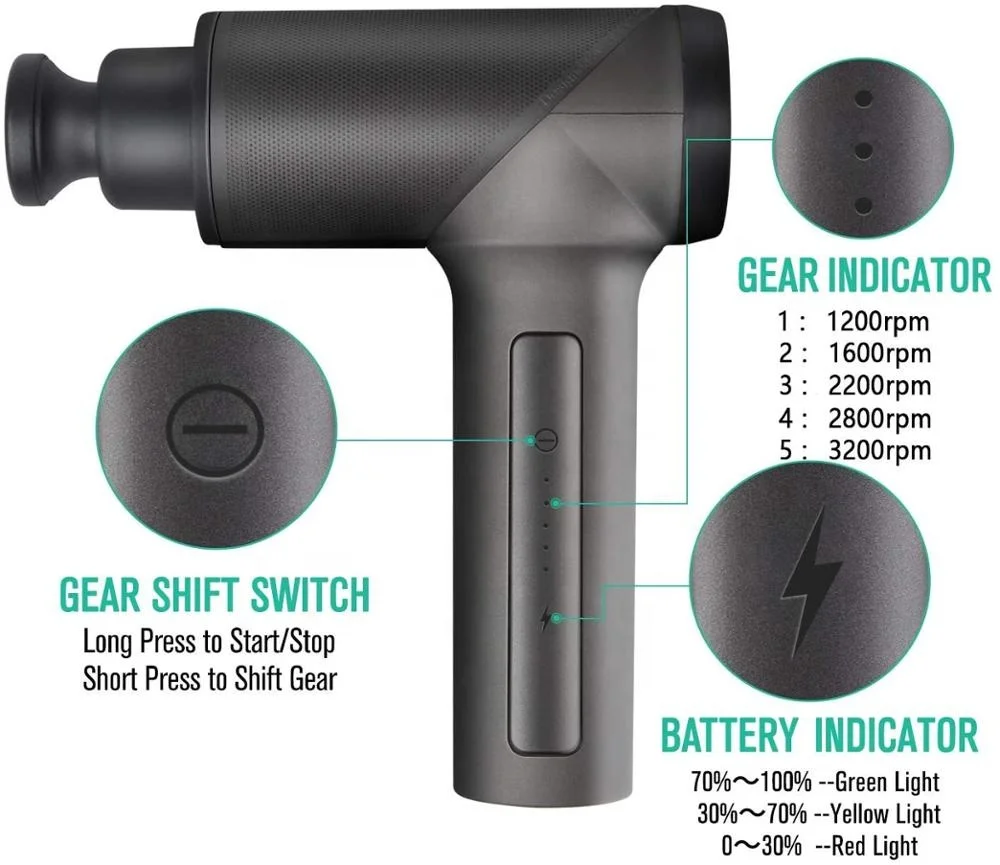 Powerful Massage Gun With 5 Gear Speed