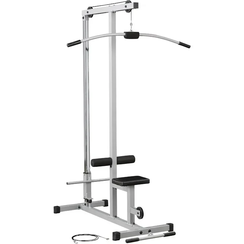 

Pull Down Machine - Home Gym with High & Low Pulleys, Heavy Gauge Steel Construction Includes LAT and Low Row Bars