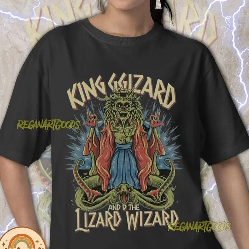 King Gizzard Retro Graphic Lizard Wizard Fan T-Shirt