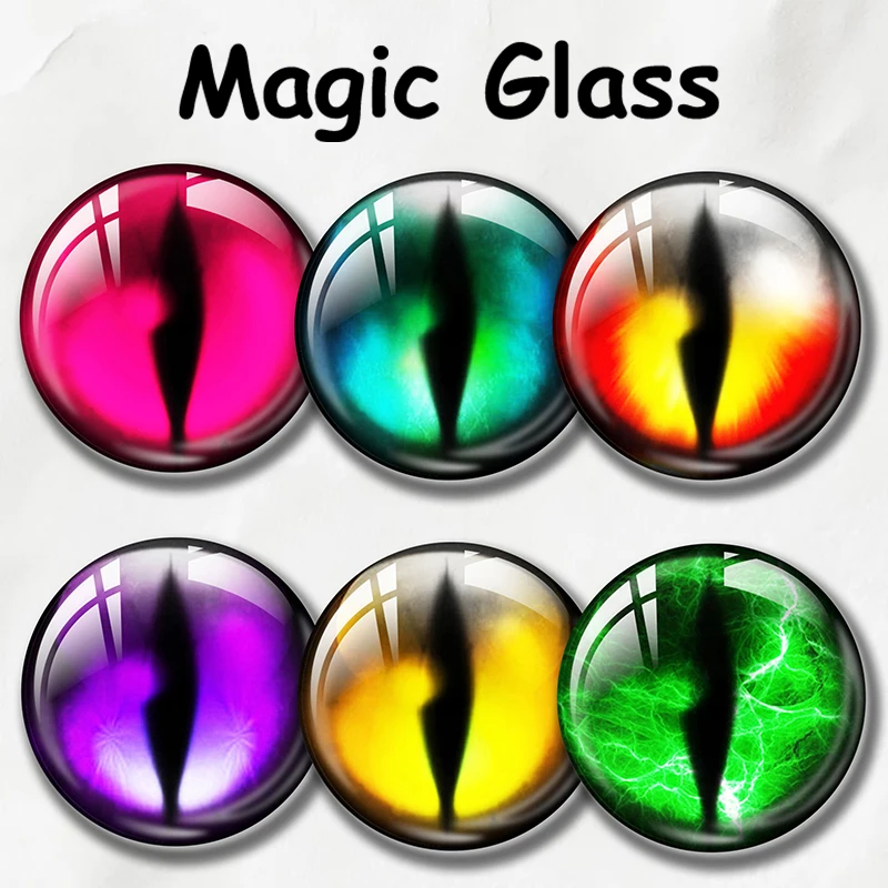 

8 мм 10 мм 12 мм 18 мм 20 мм 25 мм 30 мм 50 мм 6 мм фото стекло кабошон узор круглый DIY ювелирные аксессуары яркие цвета глаза животных