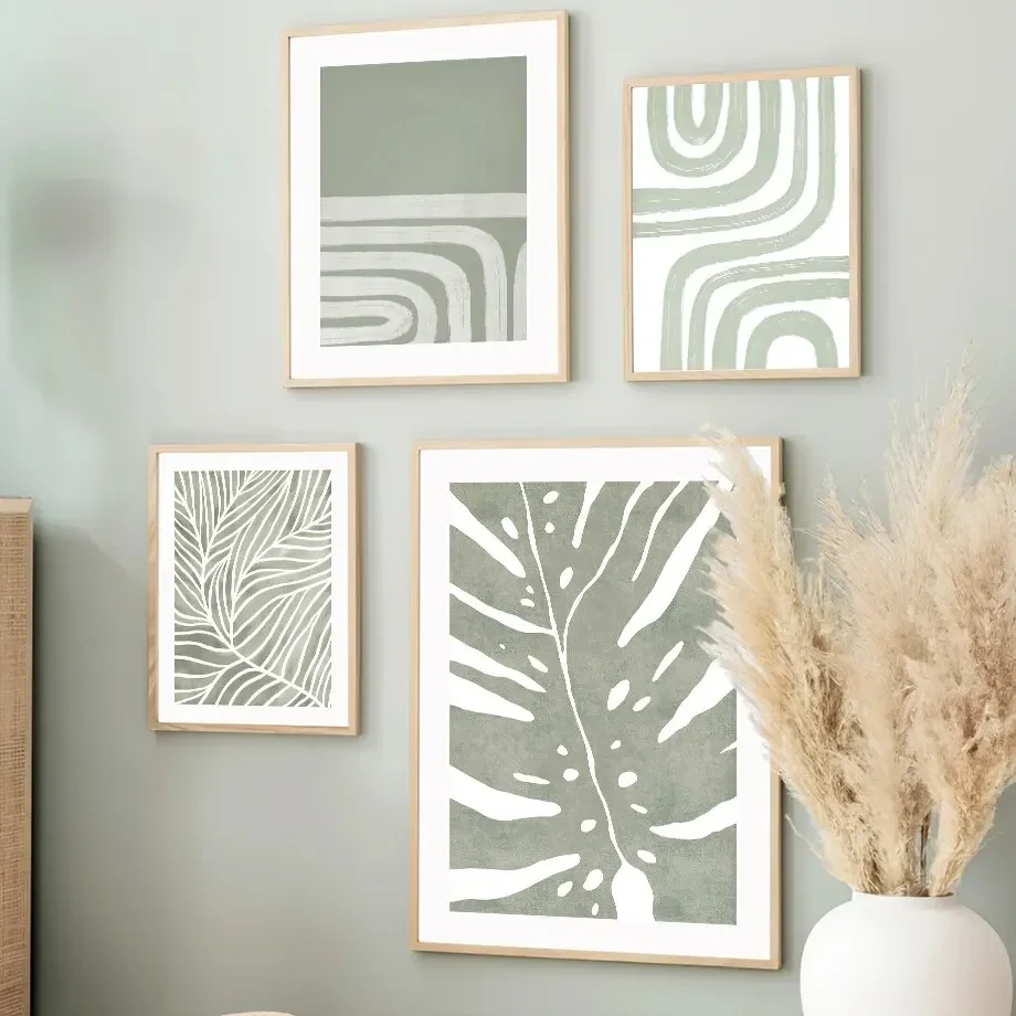 Abstrakte Sonne und Mond-Monster mit Linien, böhmische Kunst, Leinwandposter und Drucke, nordische Wohnzimmer-Heimdekoration, Wandbilder
