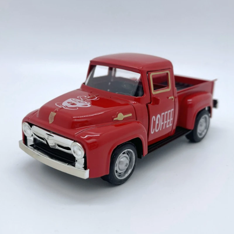 Coffee Bar Metal Truck Retro Pickup Mini Diecast Truck For Farmhouse Coffee Station Table Top Decor